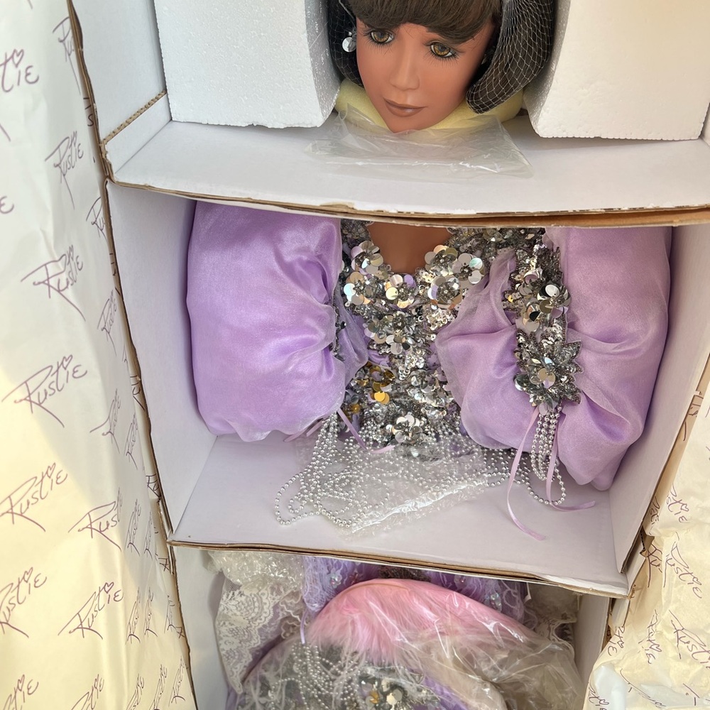 Lavender Sequin Doll with Pearl Accents